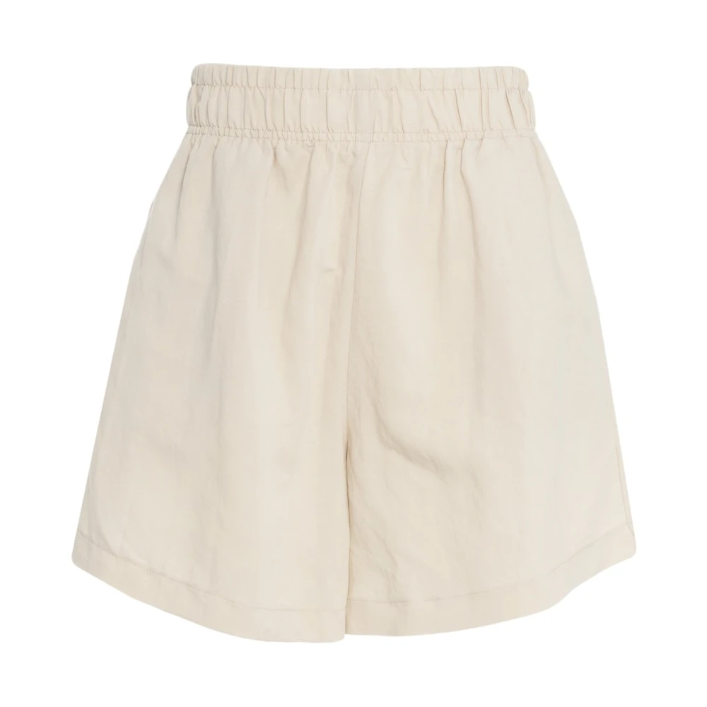 8pm Beige Linnen Blend High-Waisted Shorts Beige Dames