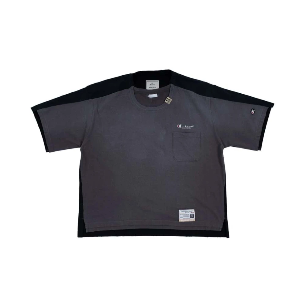 Mihara Yasuhiro Grijze Katoenen Half-Mouw Geborduurd T-Shirt Gray Heren
