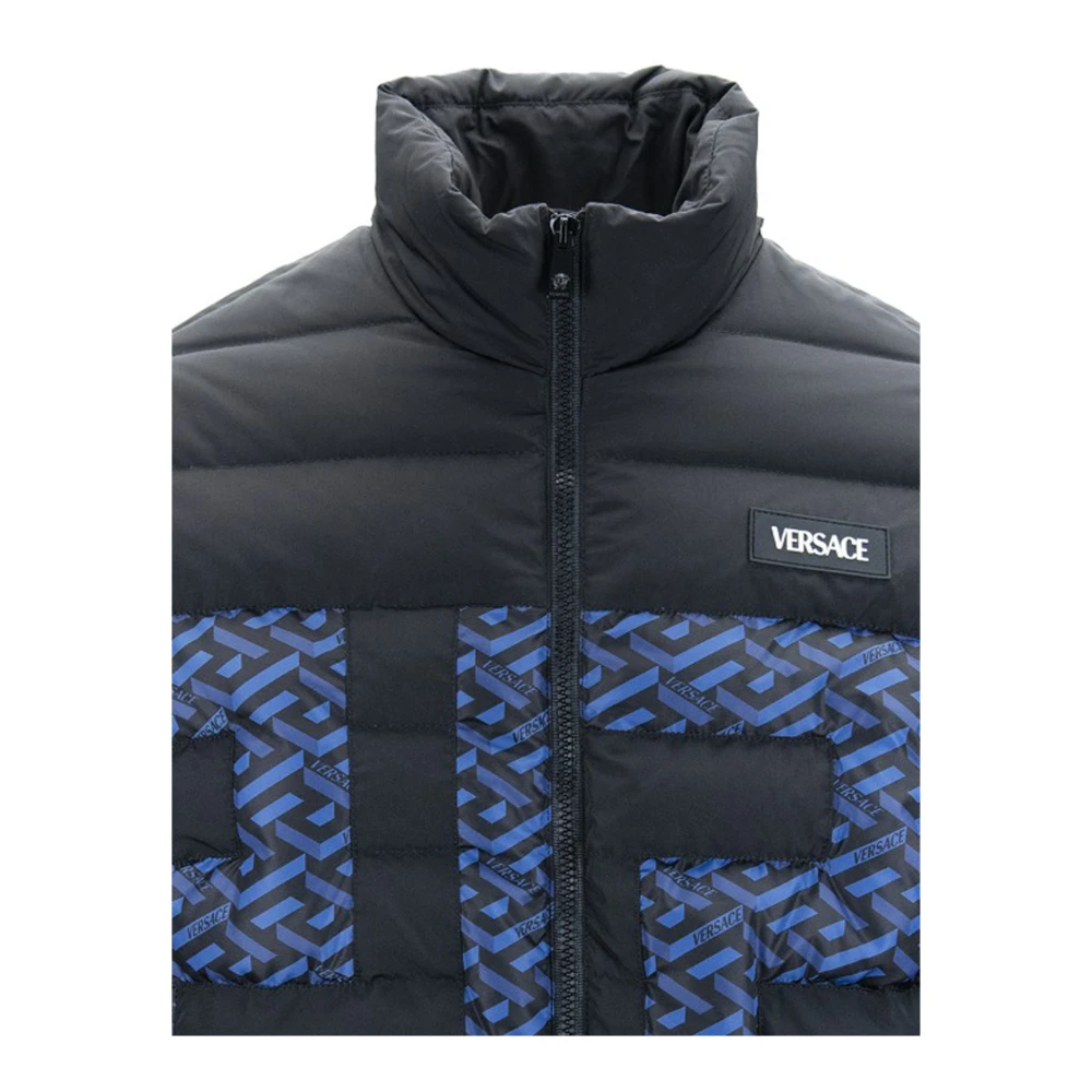 Versace Heren Rits Puffer Jas Black Heren