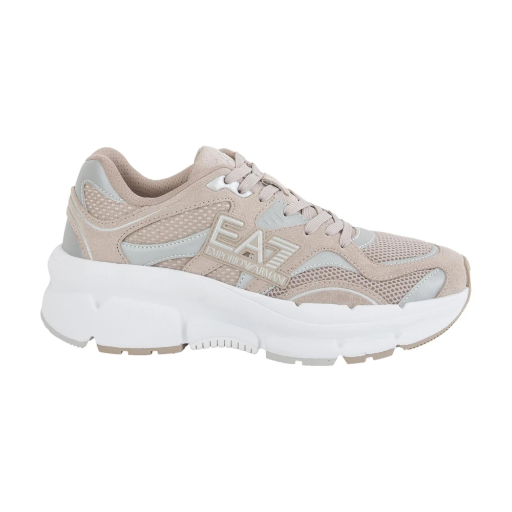 Emporio Armani Ea7 Herr Beige Skor 42 Eu, Polyester, Sneaker Skor