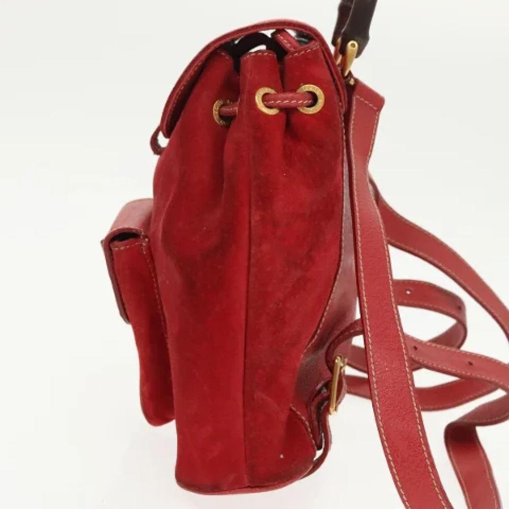 Gucci Vintage Pre-owned Suede backpacks Red Dames