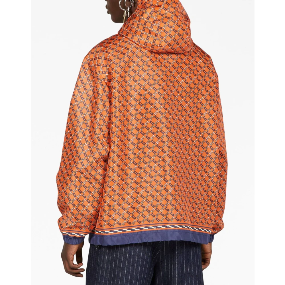 Gucci Geometrische Monogram Print Jas Orange Heren