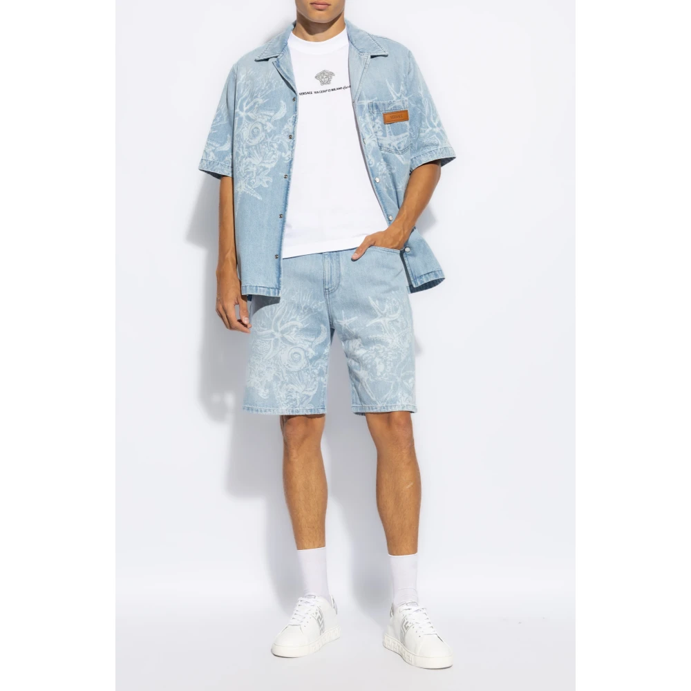 Versace T-shirt met logo White Heren