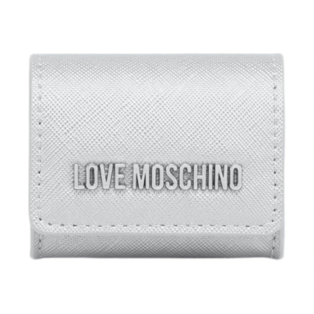 Love Moschino Stijlvolle Dames Sleutelhanger van Synthetisch Leer Gray Dames