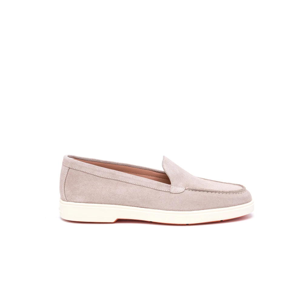 Santoni Women's Beige Leather Moccasins - Loafers - 9 Uk - Shoes