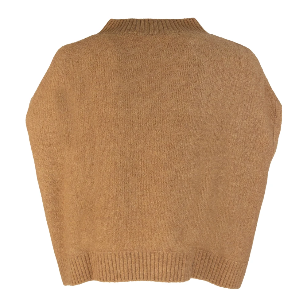 Philosophy di Lorenzo Serafini Bruine Gebreide Gilet V-Hals Logo Sweater Brown Dames