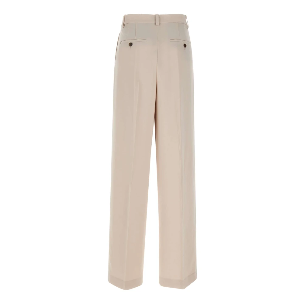 Theory Wide Trousers Beige Dames
