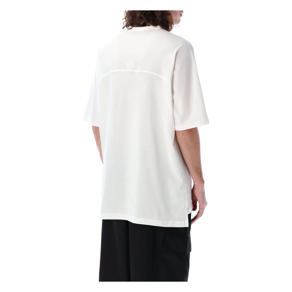 Y-3 Gestreept T-shirt voor een stijlvolle look White Heren