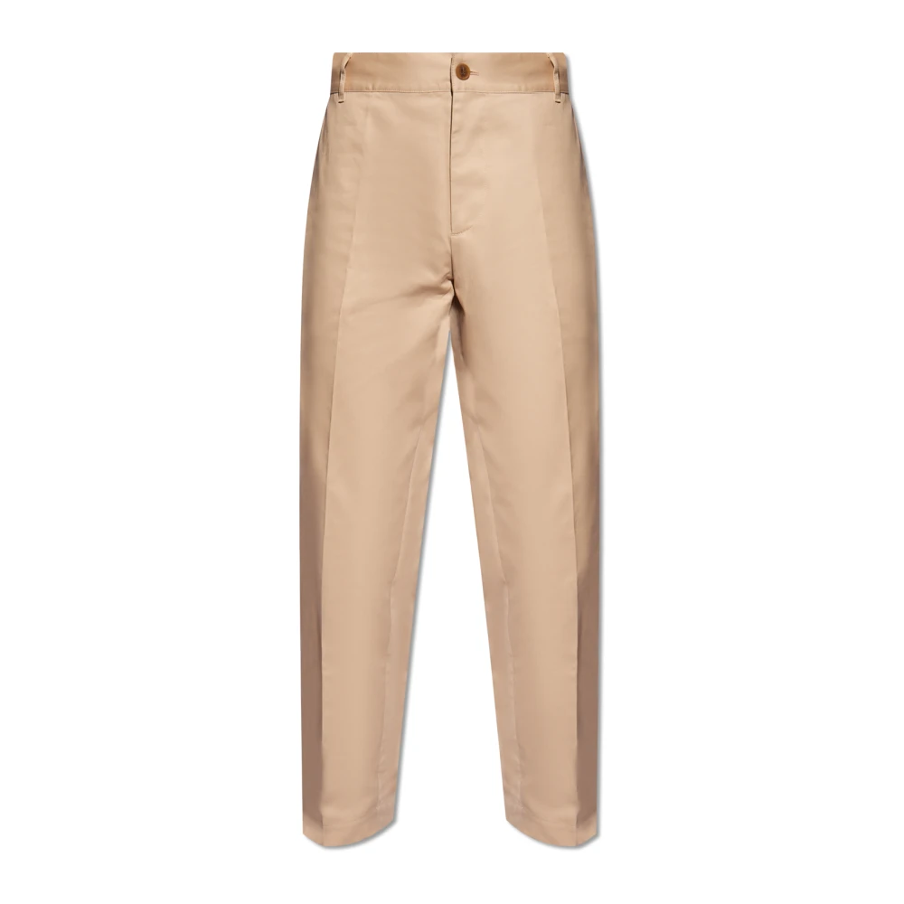 Maison Kitsuné Beige Pleat-Front Trousers - Male - Chinos - S - Trousers