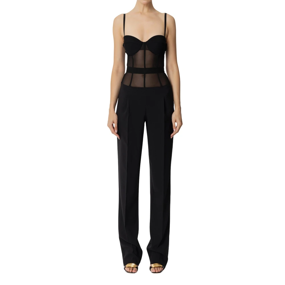 Elisabetta Franchi Zwarte Broek met Stijlvol Ontwerp Black Dames