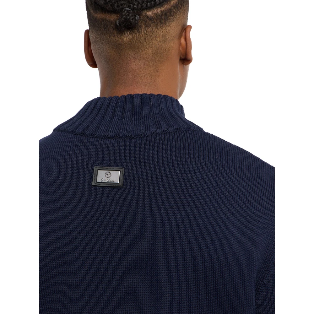 carlo colucci Stedelijke Statement Gebreide kleding Blue Heren