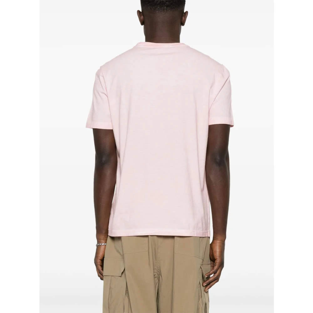 Dondup Roze Logo Detail T-shirts en Polos Pink Heren