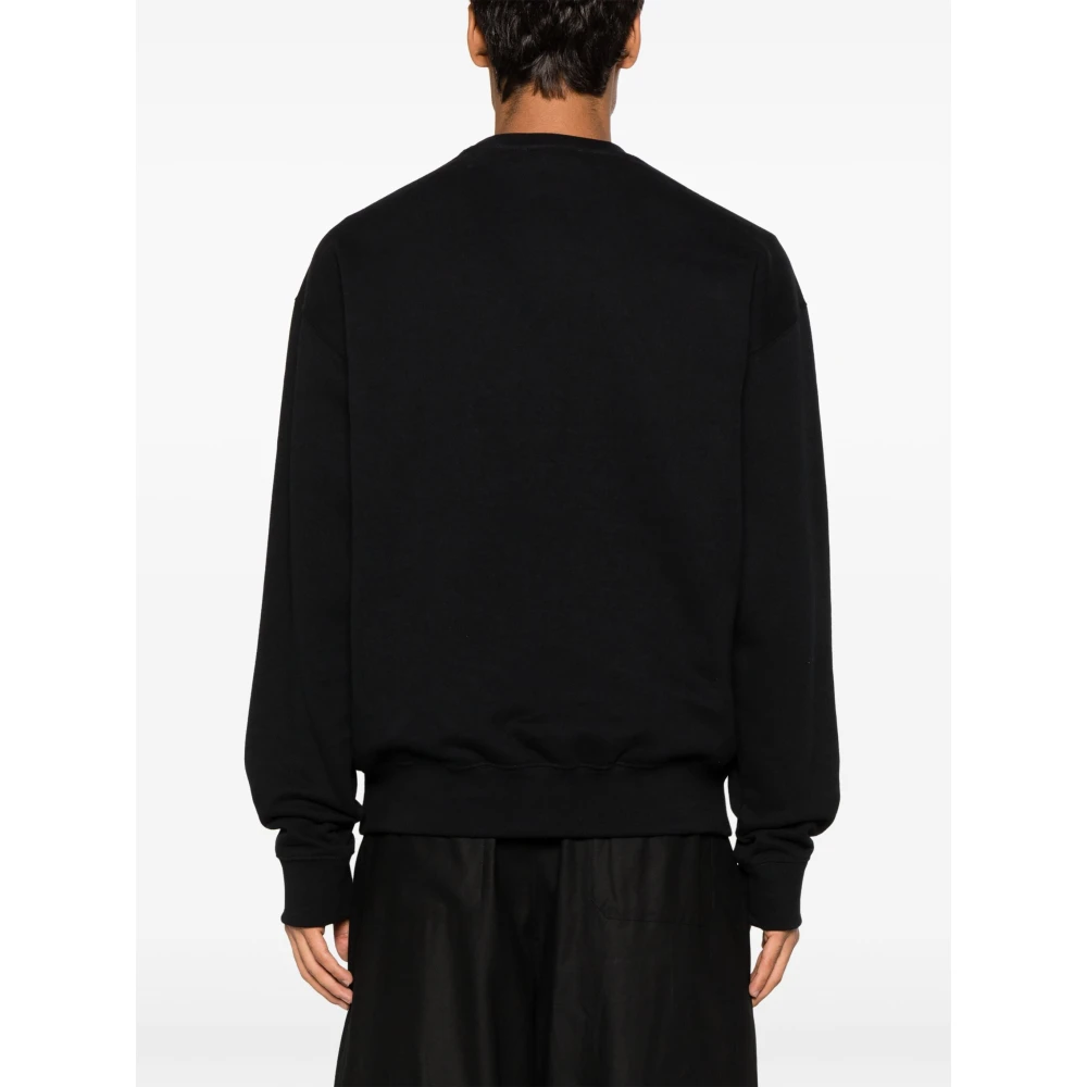 Jil Sander Logo Patch Katoenen Trui Black Heren