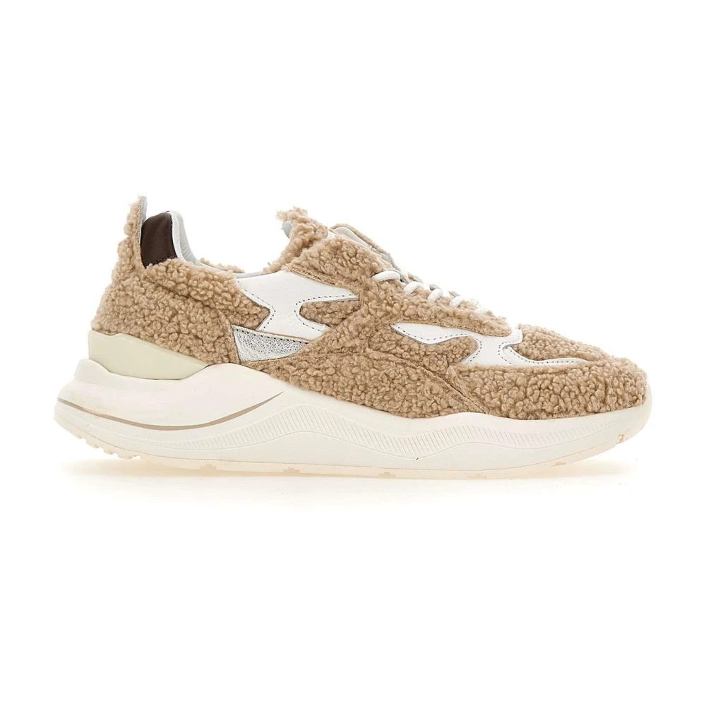 D.a.t.e. Women's Beige Sneakers, 8 Uk, Fuga Teddy Trainers