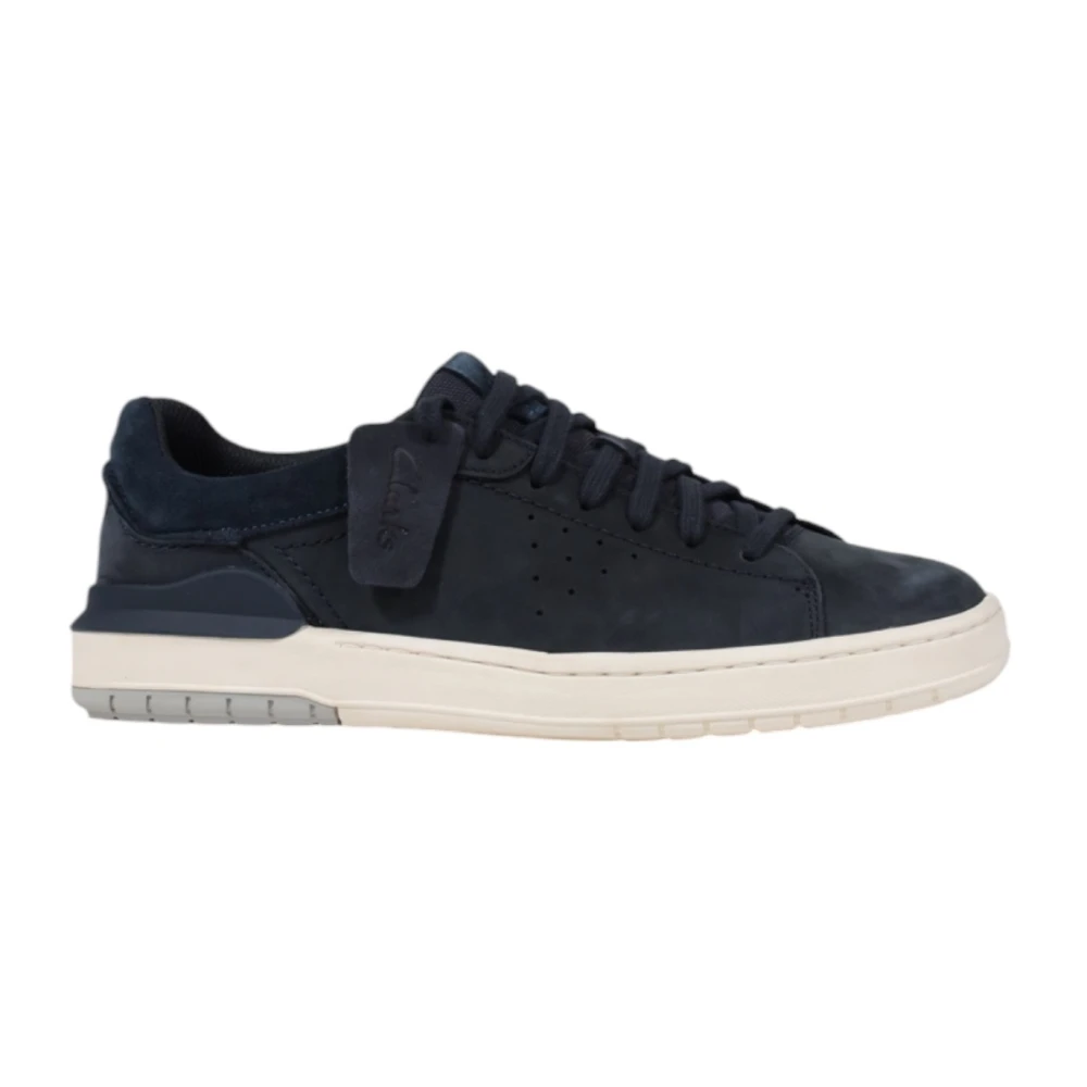 Clarks Men's Blue Sneakers, 7 Uk, Leather Lace-Up Trainers