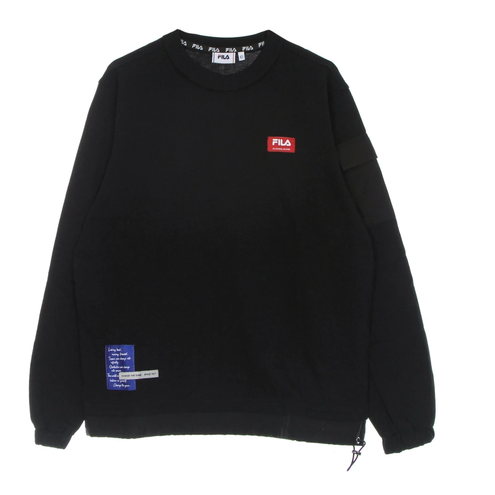 Fila Zwarte Crewneck Lange Mouw Shirt Black Heren