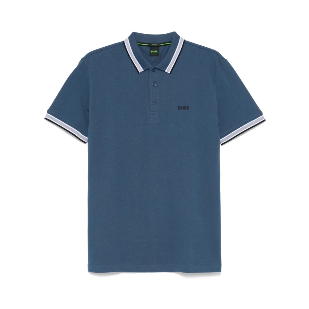 Hugo Boss Blauwe Button-Up Sweater met Logo Blue Heren
