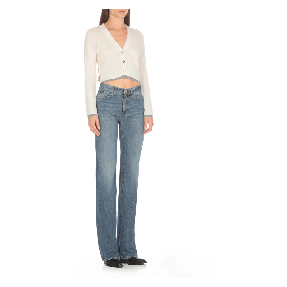 pinko Witte Wollen Vest V-Hals Trui White Dames