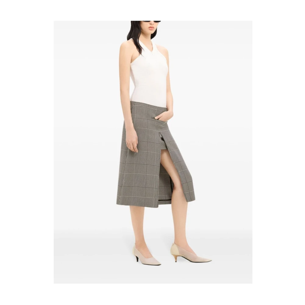 Courrèges Midi Rok in Zandkleur Gray Dames