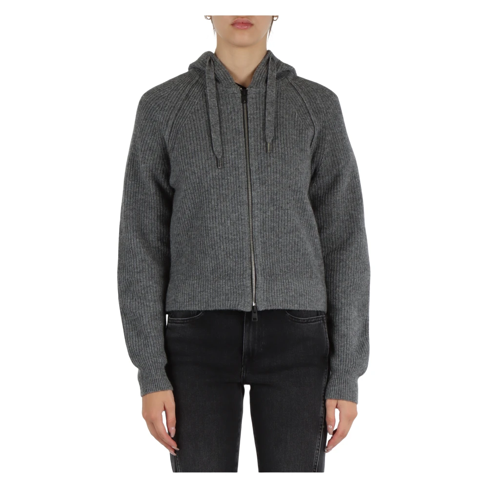 Replay Hooded wolblend vest met rits Gray Dames