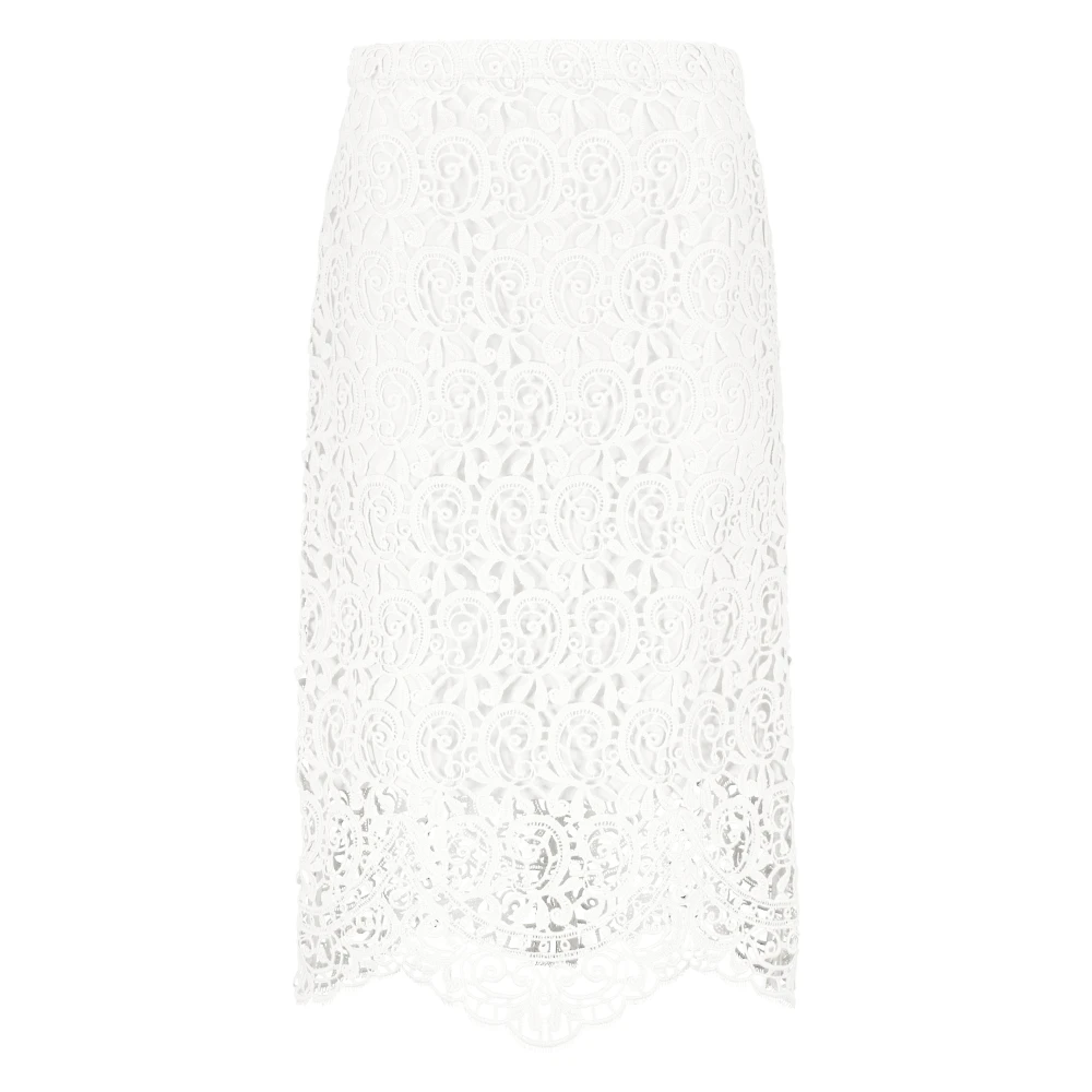 Burberry Bloemen Macramé Kant Rok White Dames