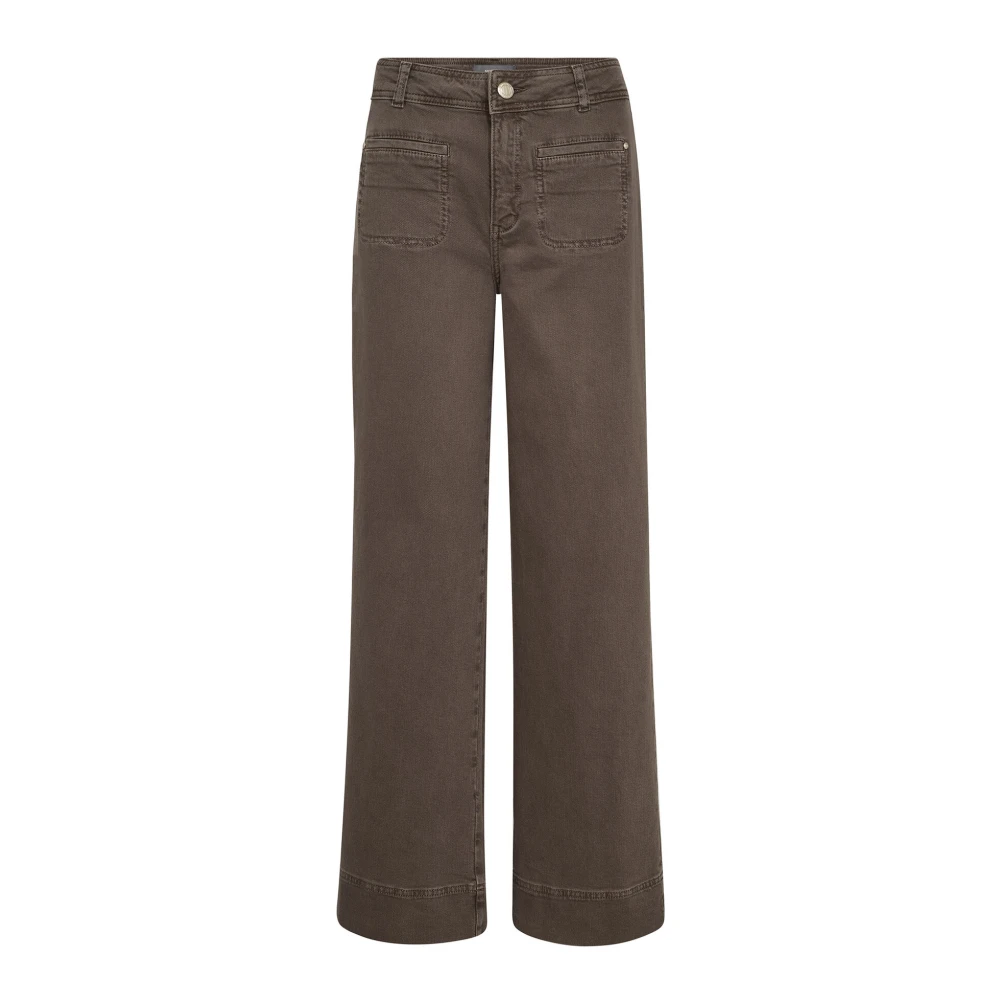 MOS MOSH Rain Drum Wide Leg Pants Brown Dames