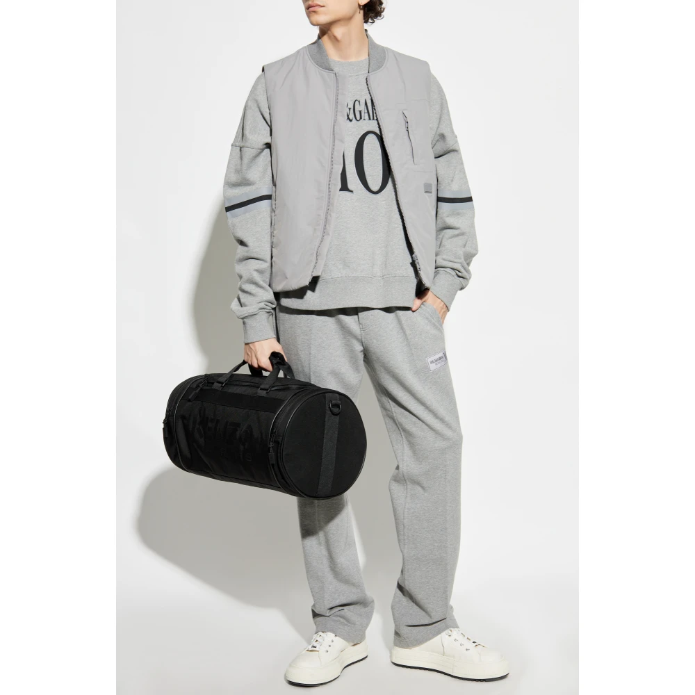 Dolce & Gabbana Gewatteerd vest met logo Gray Heren