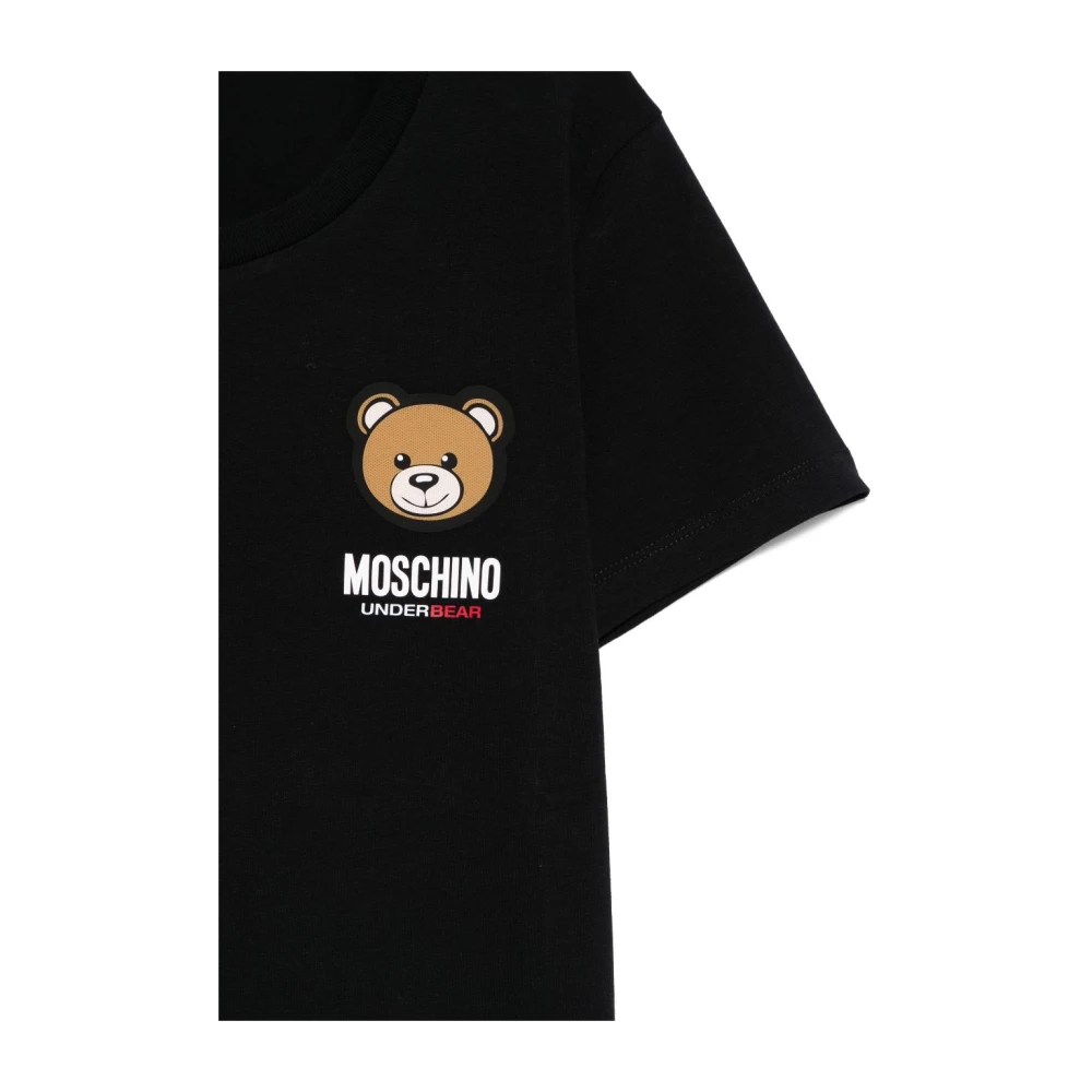Moschino Zwarte Crew Neck T-shirts en Polos Black Dames