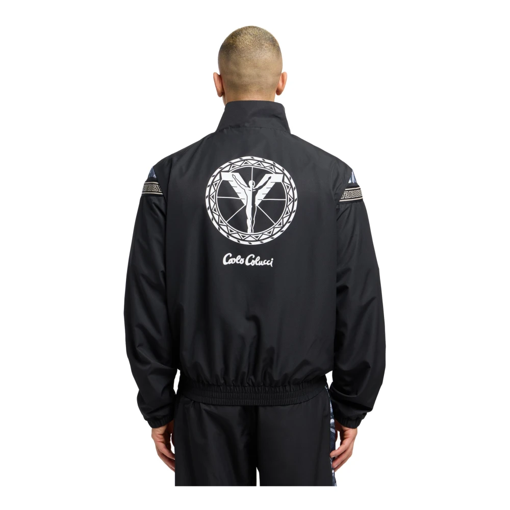carlo colucci Sportief Tracksuit Set met Wafelstructuur Black Heren