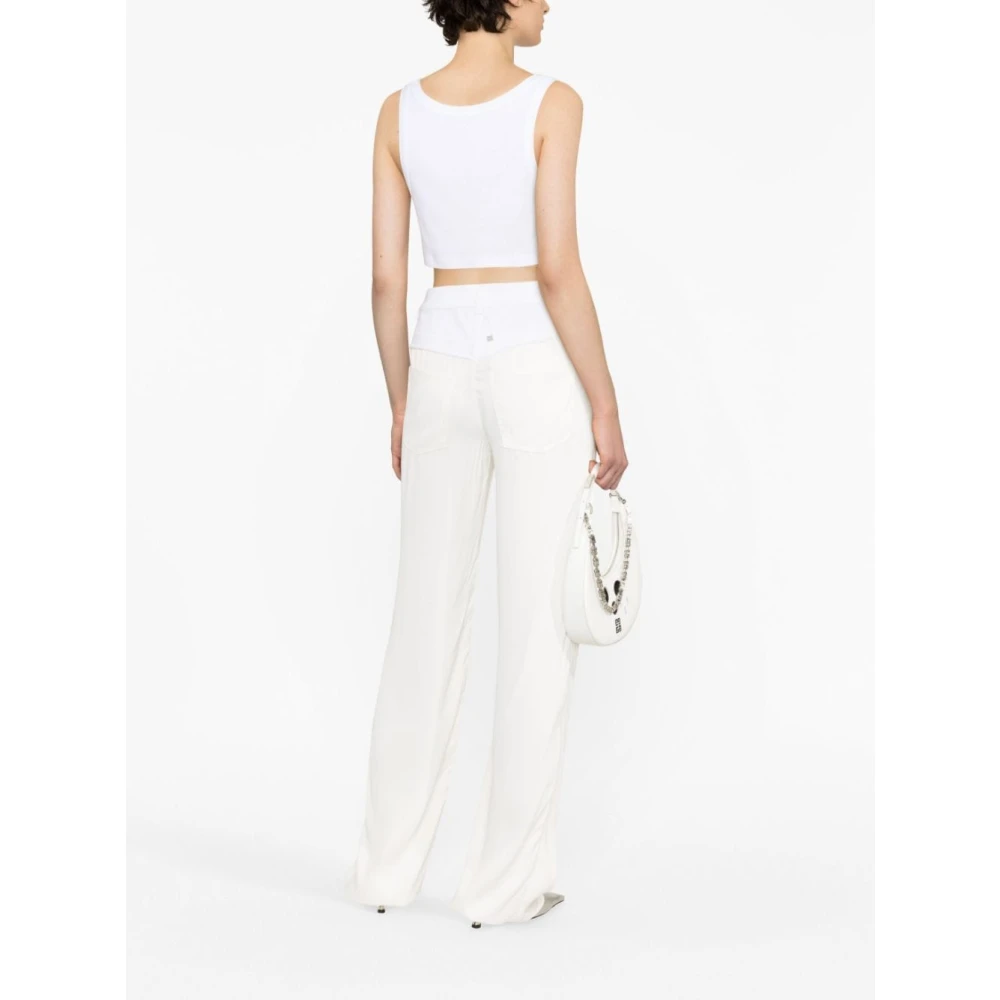 Givenchy Witte Oversized Denim Jeans met Satijnen Effect White Dames