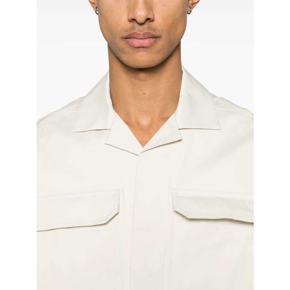 Rick Owens Oversized Bowling Shirt White Heren