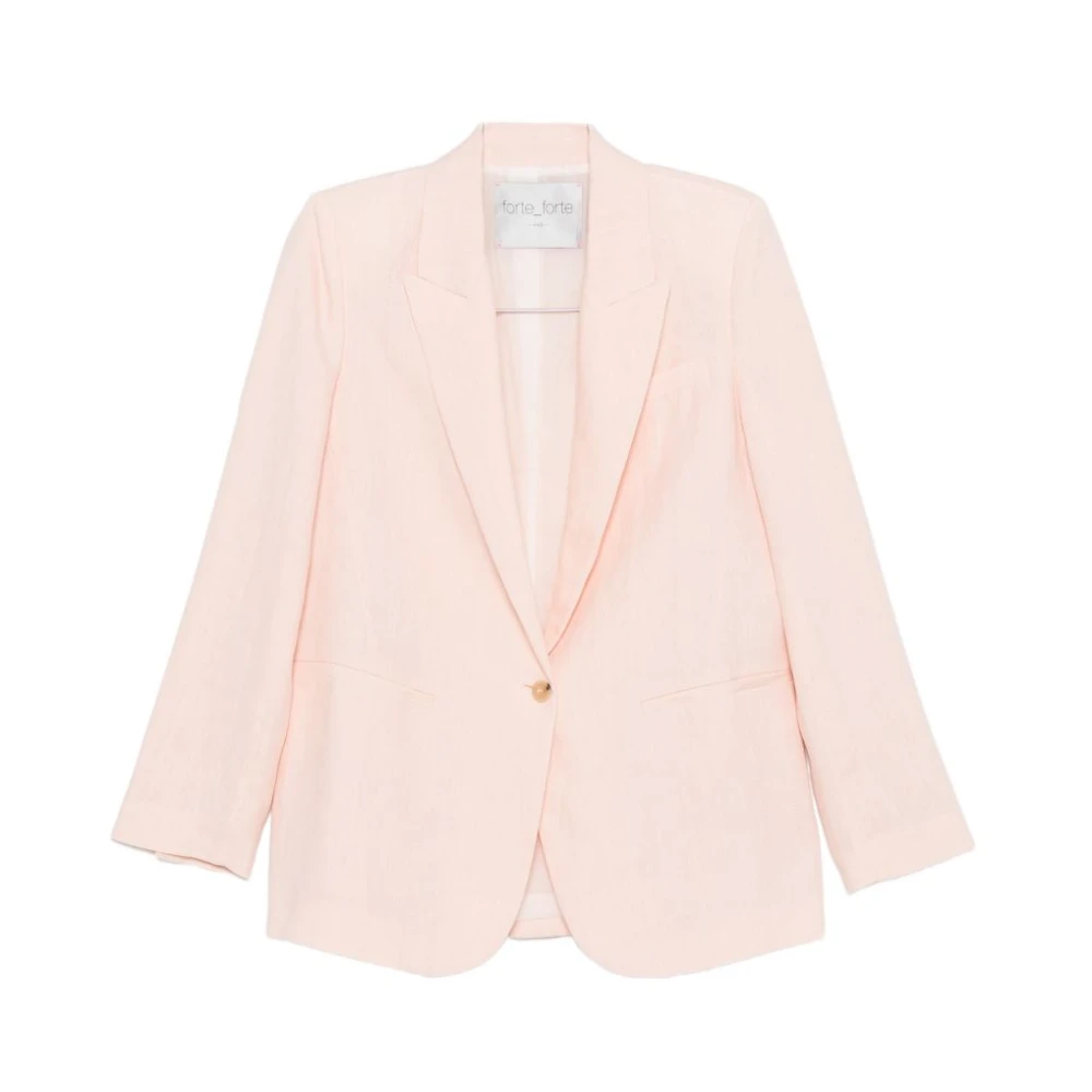 Forte Forte Pink Chic Linen Jacket - Female - Blazers - Xl - Jackets