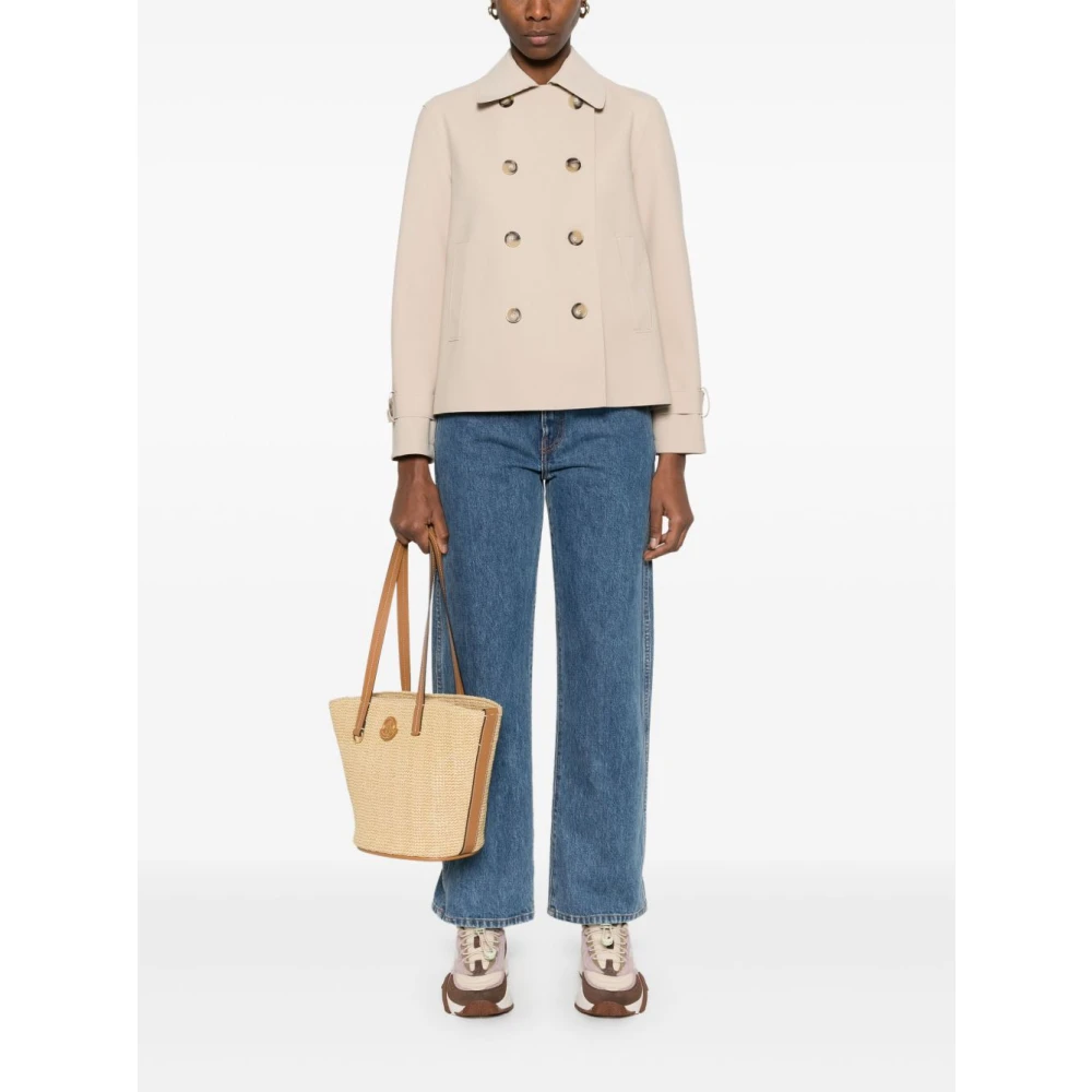 Harris Wharf London Cropped Trench Scuba Beige Dames
