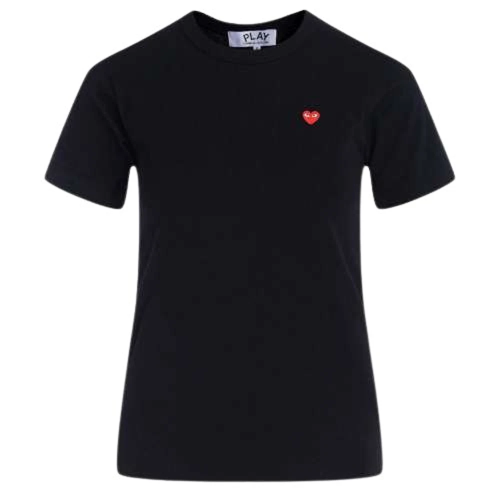 Comme des Garçons Play Zwart T-shirt met rood hart Black Dames