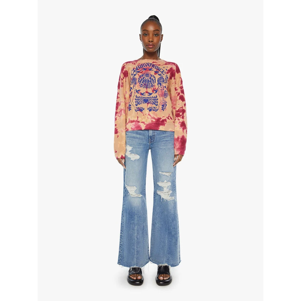 Mother Vierkante Clairvoyant Print T-Shirt Pink Dames