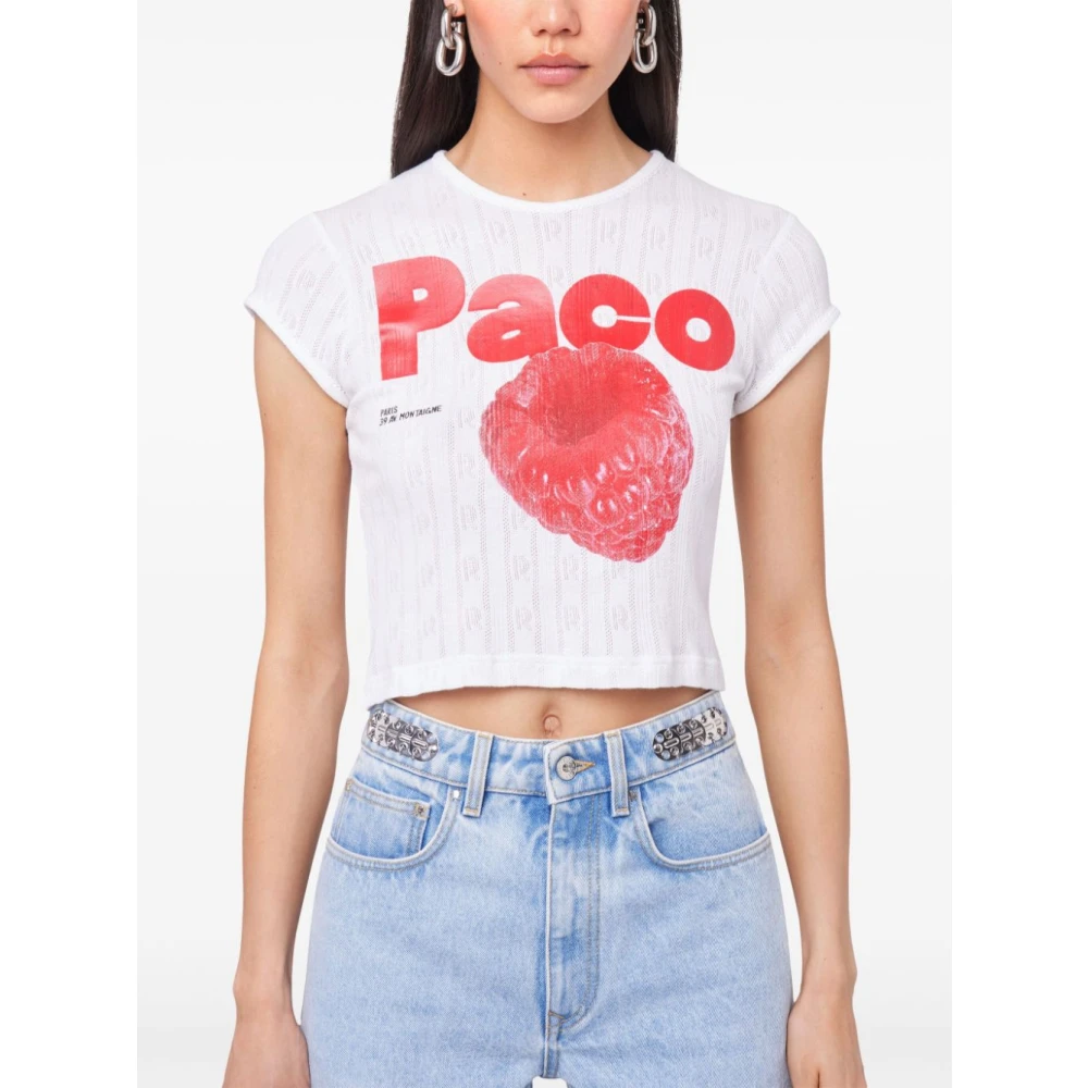 Paco Rabanne Witte T-shirts en Polos White Dames