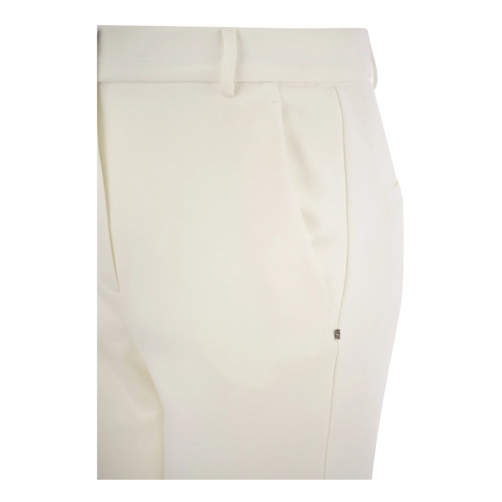 SPORTMAX Compacte Jerseybroek met Mannelijke Pasvorm White Dames