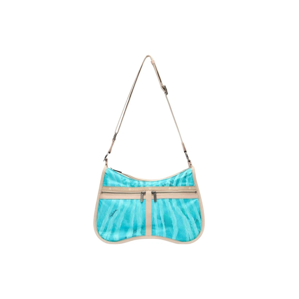 Roberto Cavalli Blue Cross Body Bags, Female, One Size, Torino Bag With Print