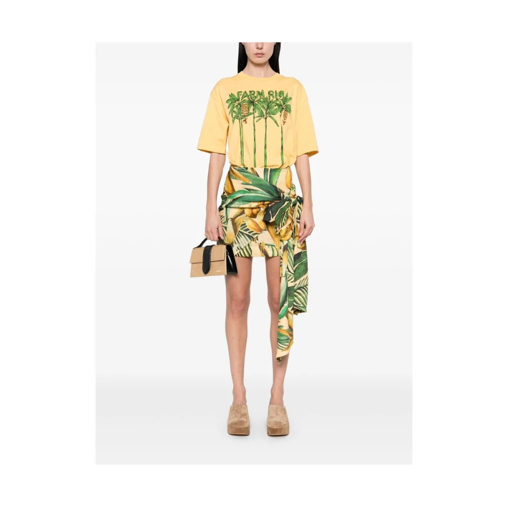 Farm Rio Gele Banaan Grafische Print T-shirt Yellow Dames