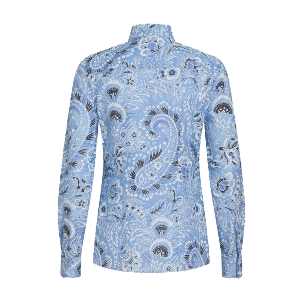 ETRO Slim Paisley Print Overhemd Blue Dames