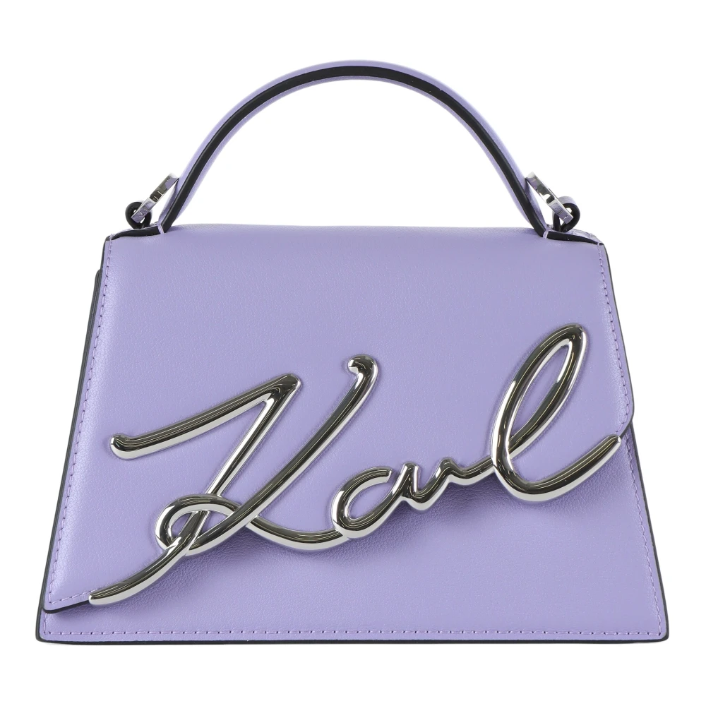 Karl Lagerfeld Leren handtas K Signature 2.0 SM Purple Dames