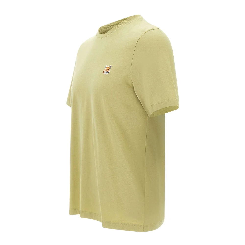 Maison Kitsuné Groene Fox Logo Patch T-shirt Green Heren