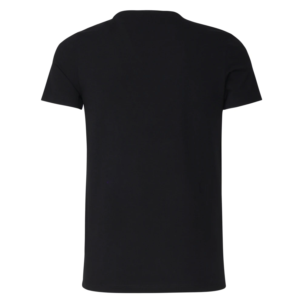Dondup Zwarte Katoenen T-shirt met Logo Black Heren