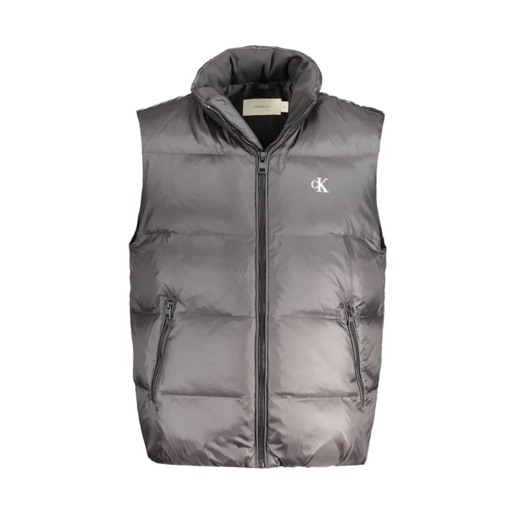 Calvin Klein Zwarte Polyamide Jas met Rits Black Heren
