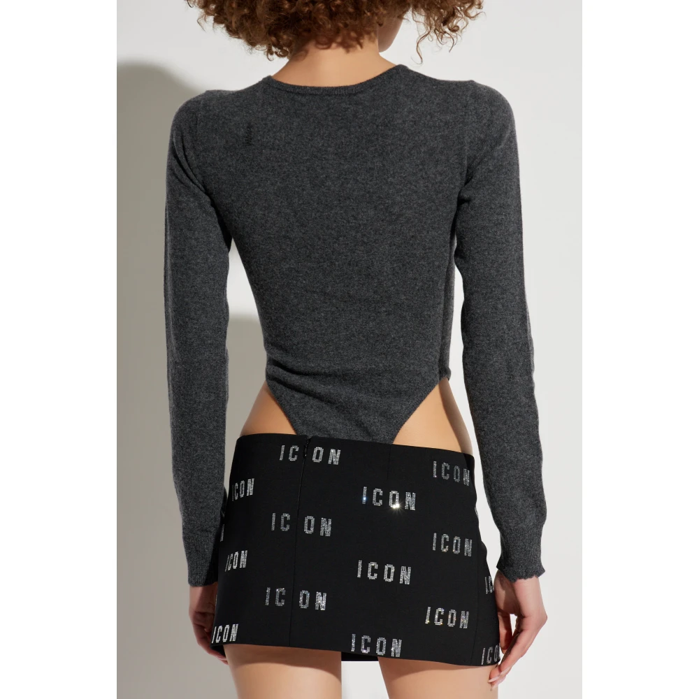 Dsquared2 Bodysuit met logotoepassing Gray Dames