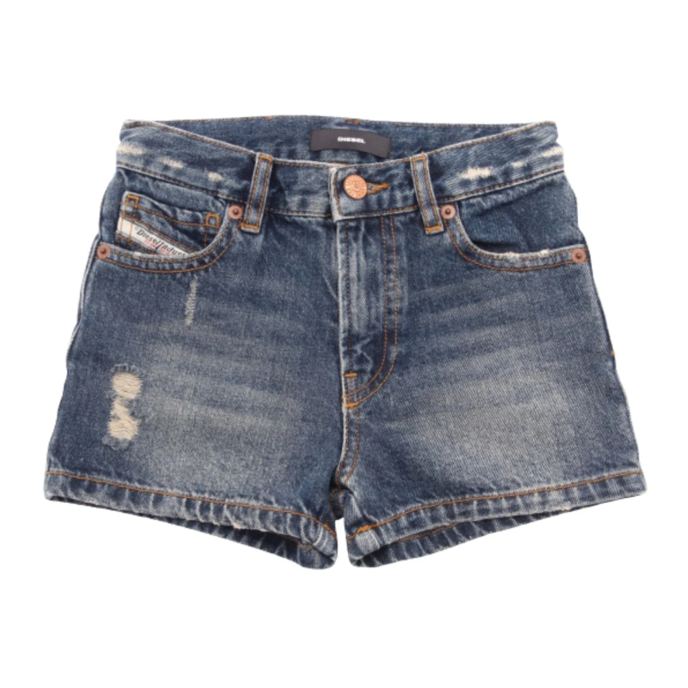 Diesel Barn Distressed Denim Shorts Blue, Flicka