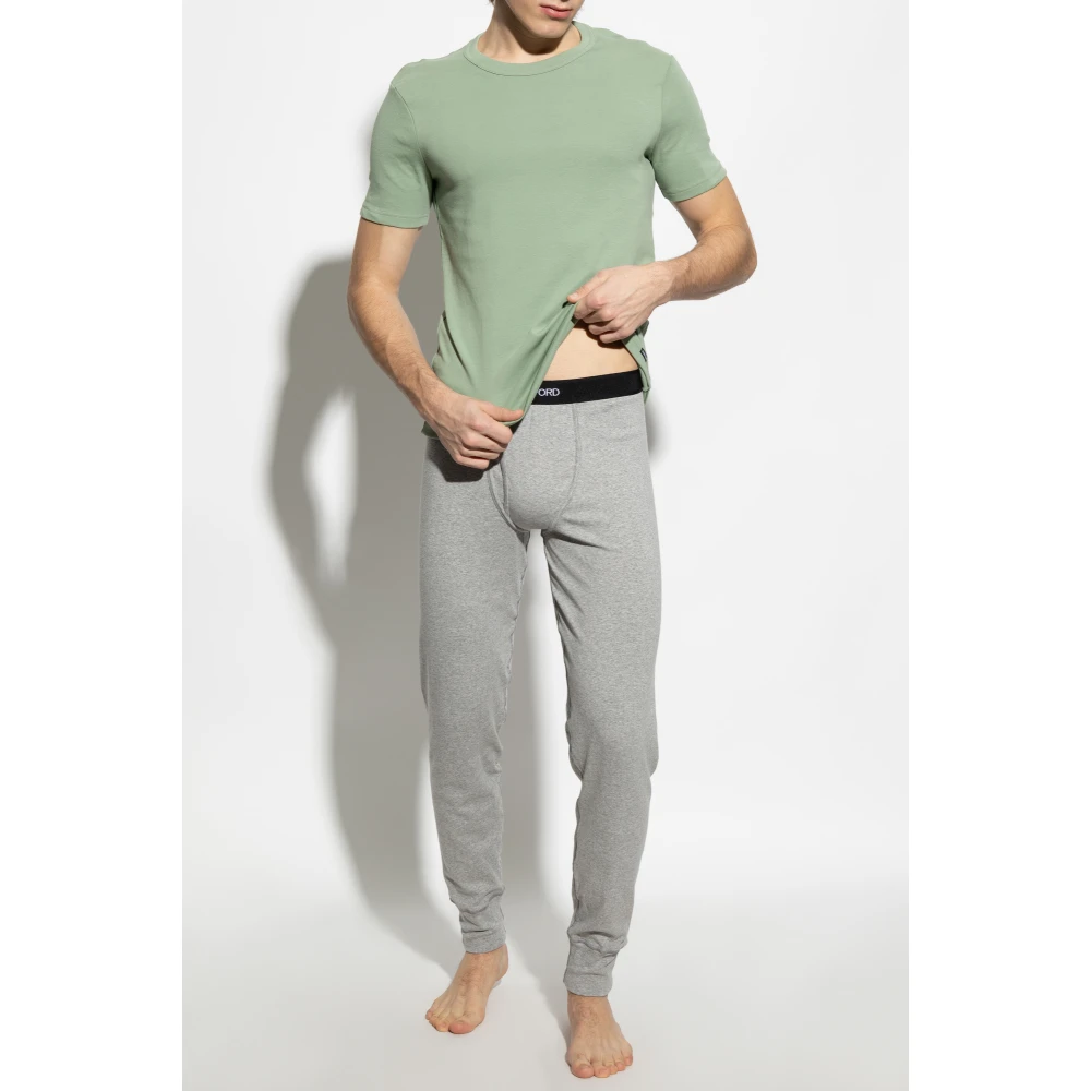 Tom Ford Ondergoed T-shirt met logopatch Green Heren
