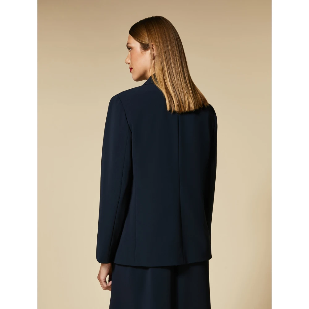 Marina Rinaldi Comfort-Triacetaat Blazer met Moderne Stijl Blue Dames