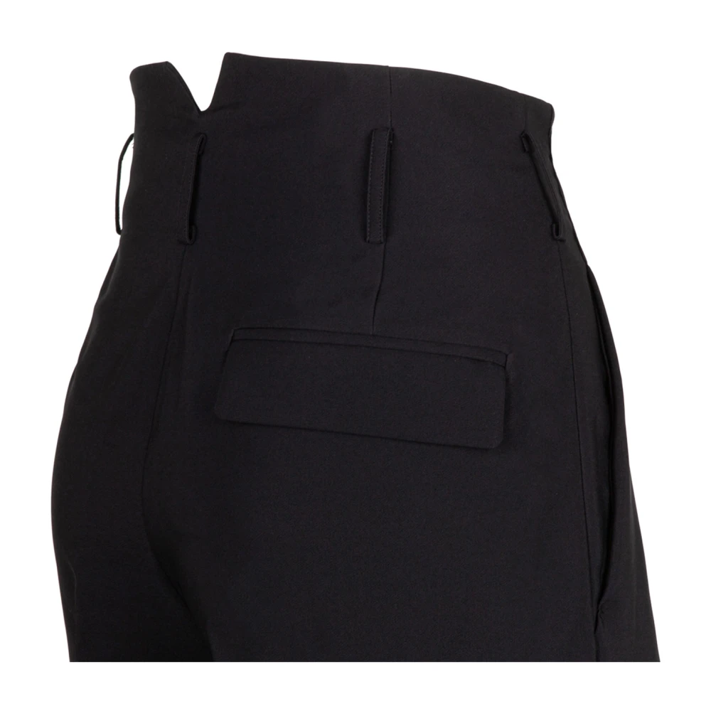 Genny Zwarte Palazzo Broek Elegante Moderne Stijl Black Dames