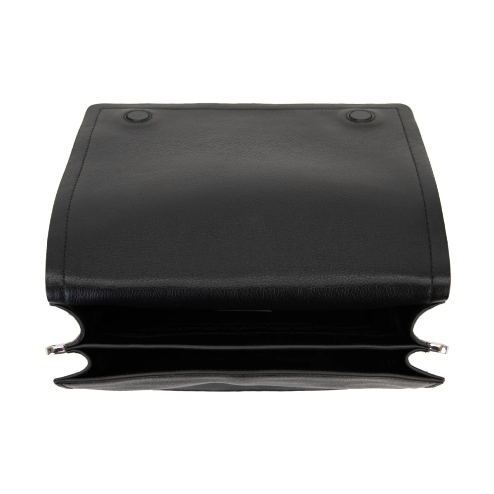 Prada Leren Schoudertas Magnetische Knoop Black Dames